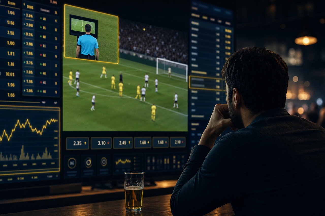 In-Play Football Betting Malaysia: Live Odds, VAR & Cash-Out 2026 — In-play football betting Malaysia — live match with odds overlay