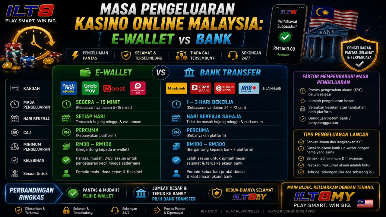 Masa Pengeluaran Kasino Online Malaysia: E-Wallet vs Bank — Masa pengeluaran kasino Malaysia — e-wallet vs bank transfer BM guide