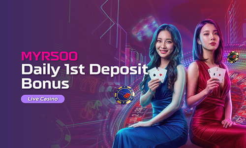 MYR 500 Daily 1st Deposit Bonus for ILT8MY live casino — baccarat dealers and cards
