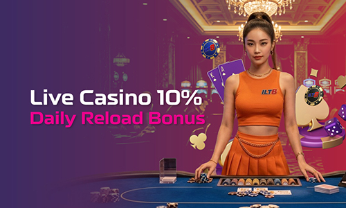 Live Casino 10% Daily Reload Bonus at ILT8MY — dealer at baccarat table